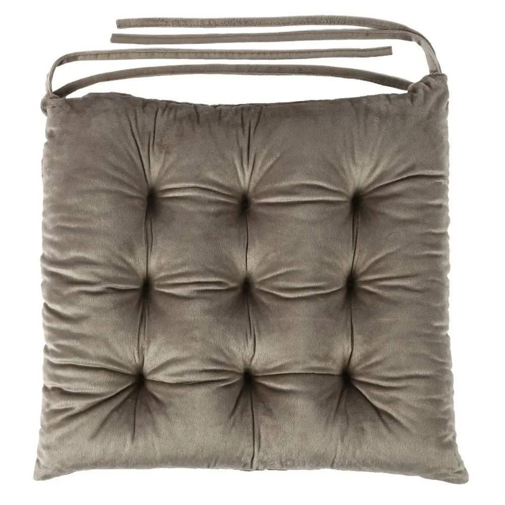 Almofada Para Assento Futton 42X42cm Veludo Italiano - Taupe