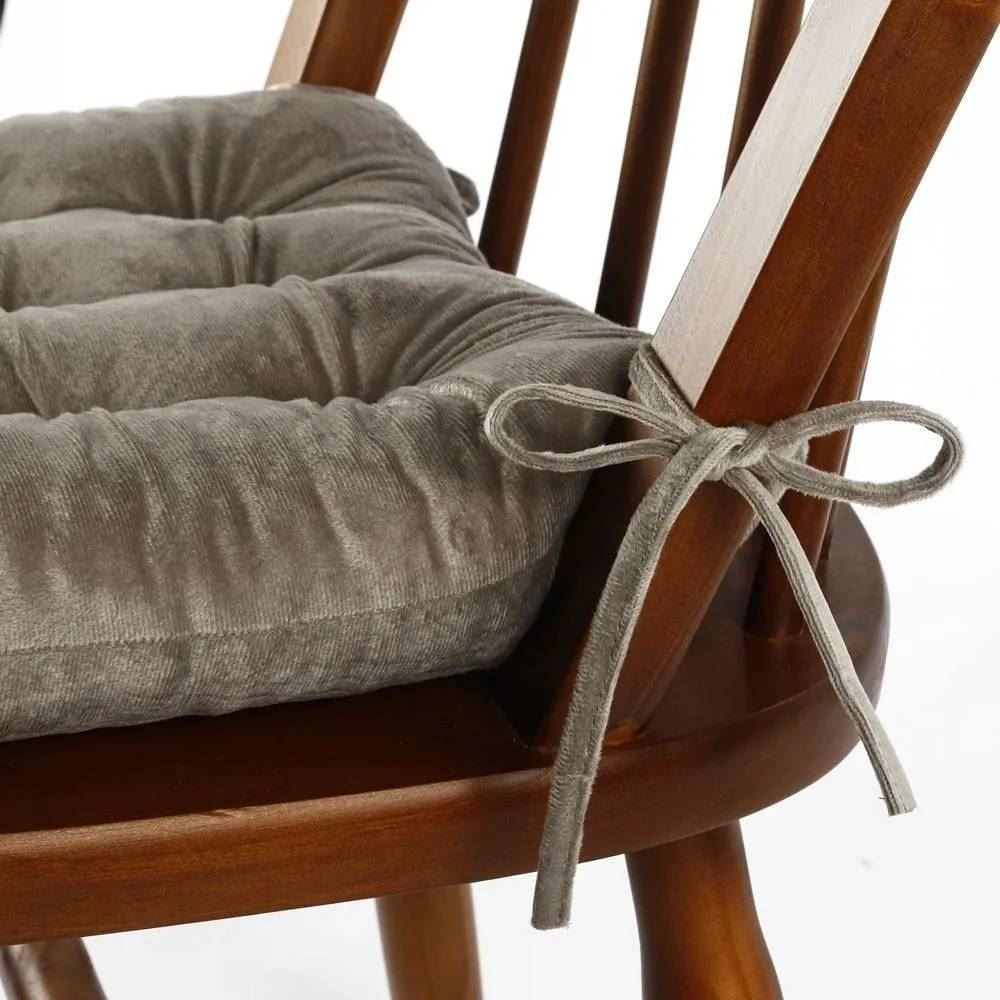 Almofada Para Assento Futton 42X42cm Veludo Italiano - Taupe