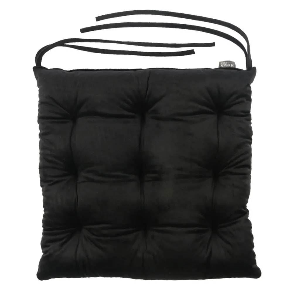 Almofada Para Assento Futton 42X42cm Veludo Italiano - Preto