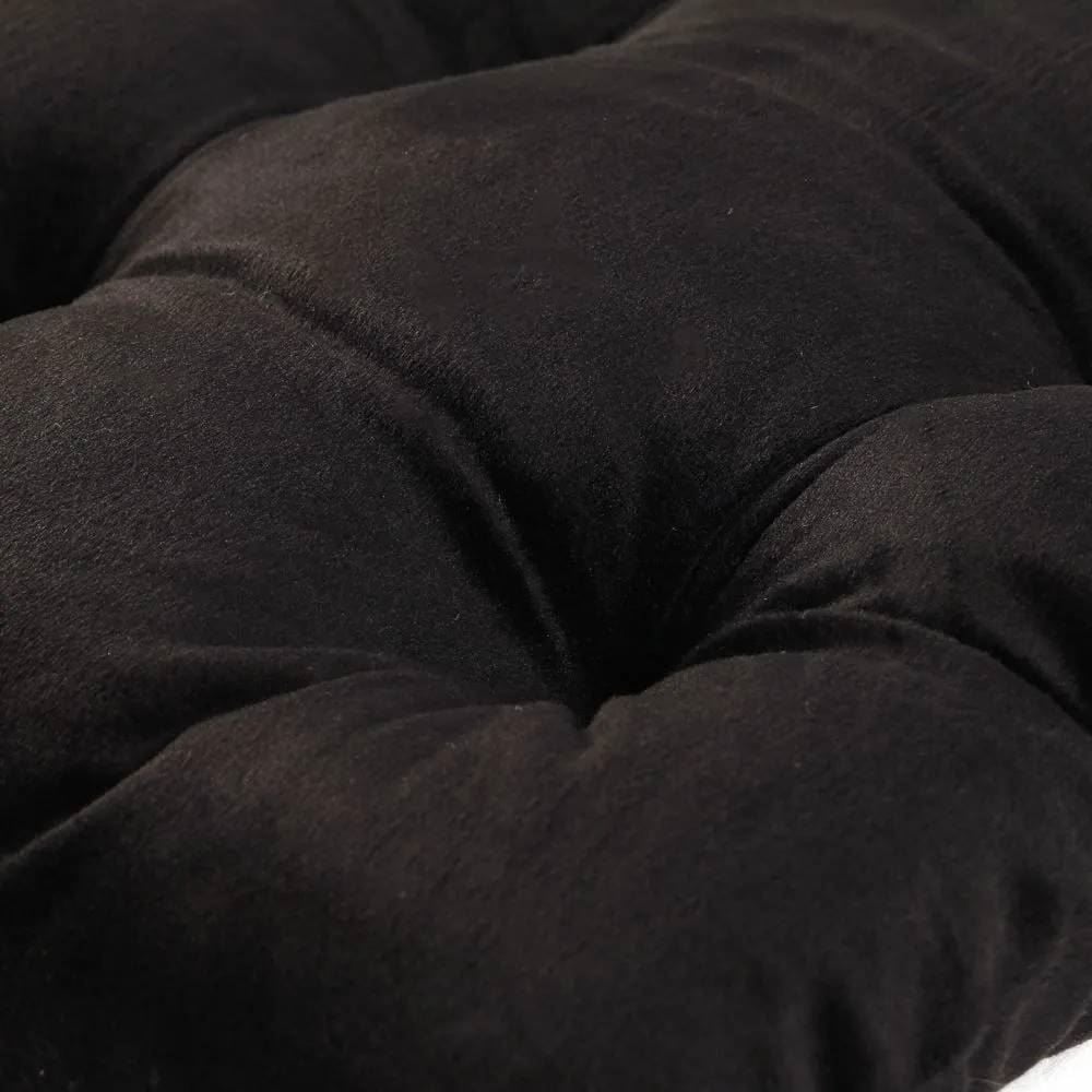 Almofada Para Assento Futton 42X42cm Veludo Italiano - Preto