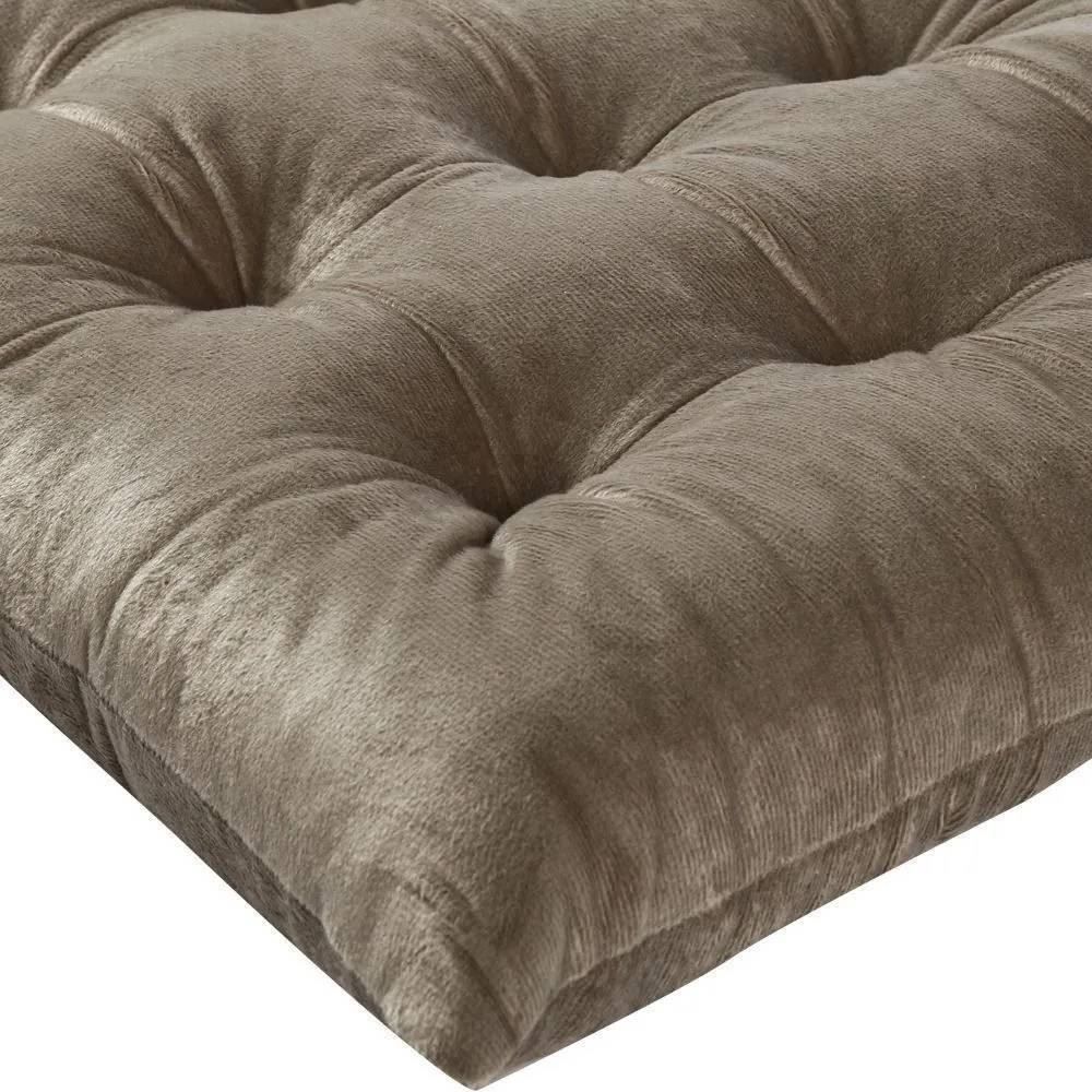 Assento Futton 42X42 cm Veludo Italiano Havan Casa - Taupe