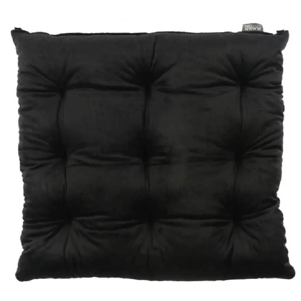 Assento Futton 42X42 cm Veludo Italiano Havan Casa - Preto