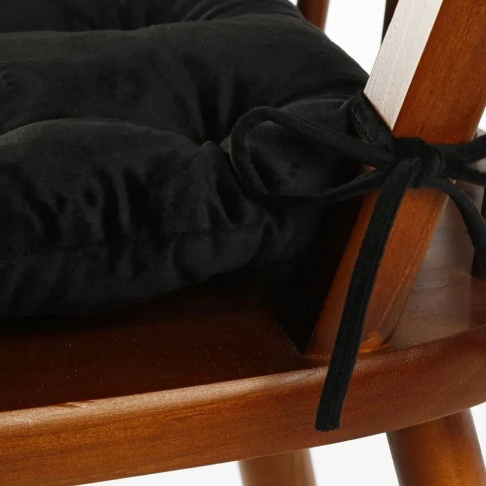 Assento Futton 42X42 cm Veludo Italiano Havan Casa - Preto