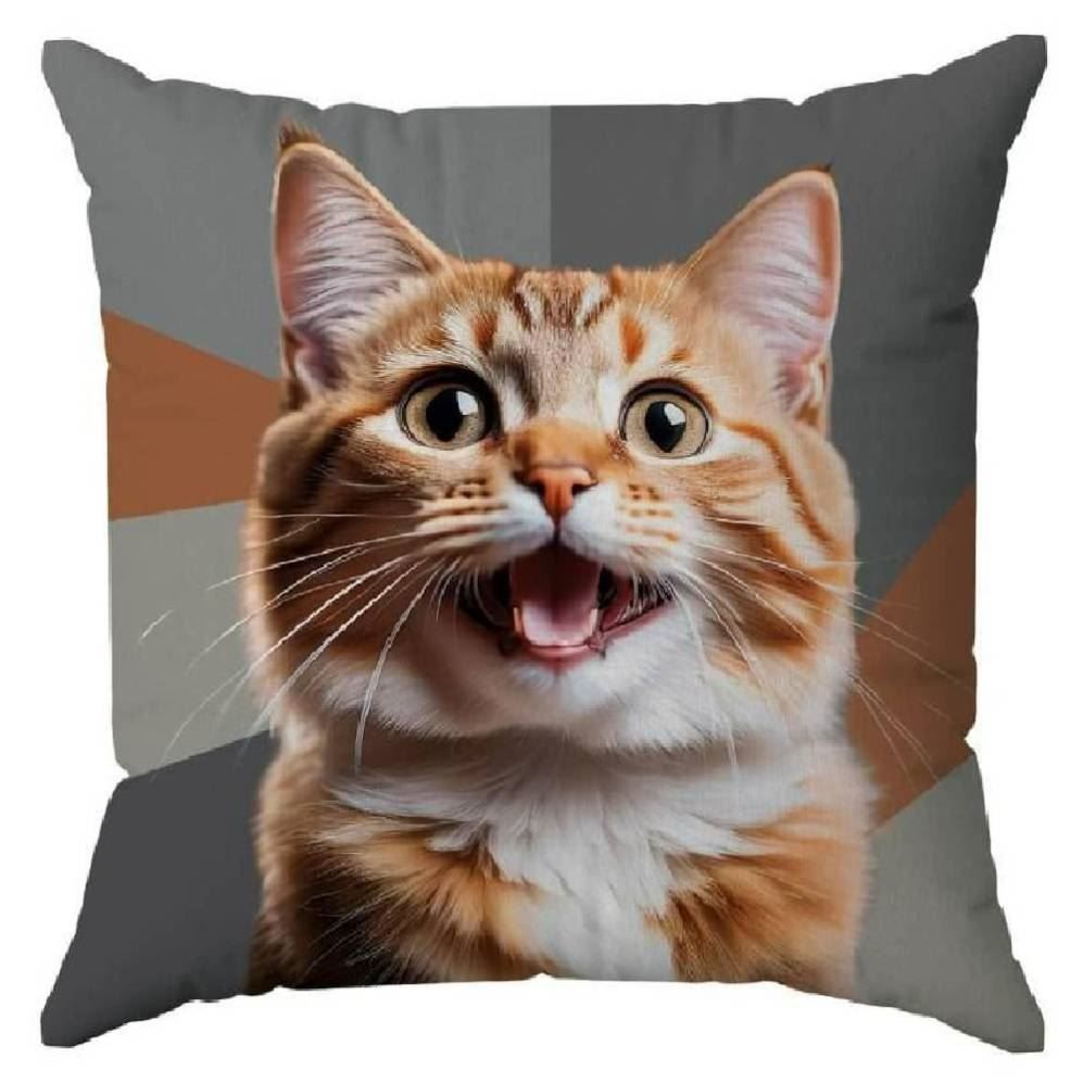 Almofada Decorativa 43X43 cm Pets Havan Casa - Gato Laranja