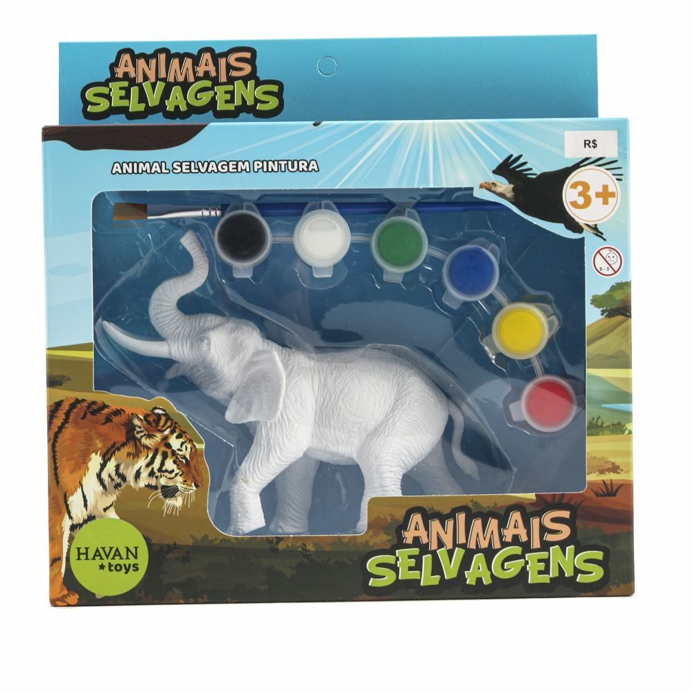 Animais Selvagens Pintura Elefante Havan Toys - HBR0697