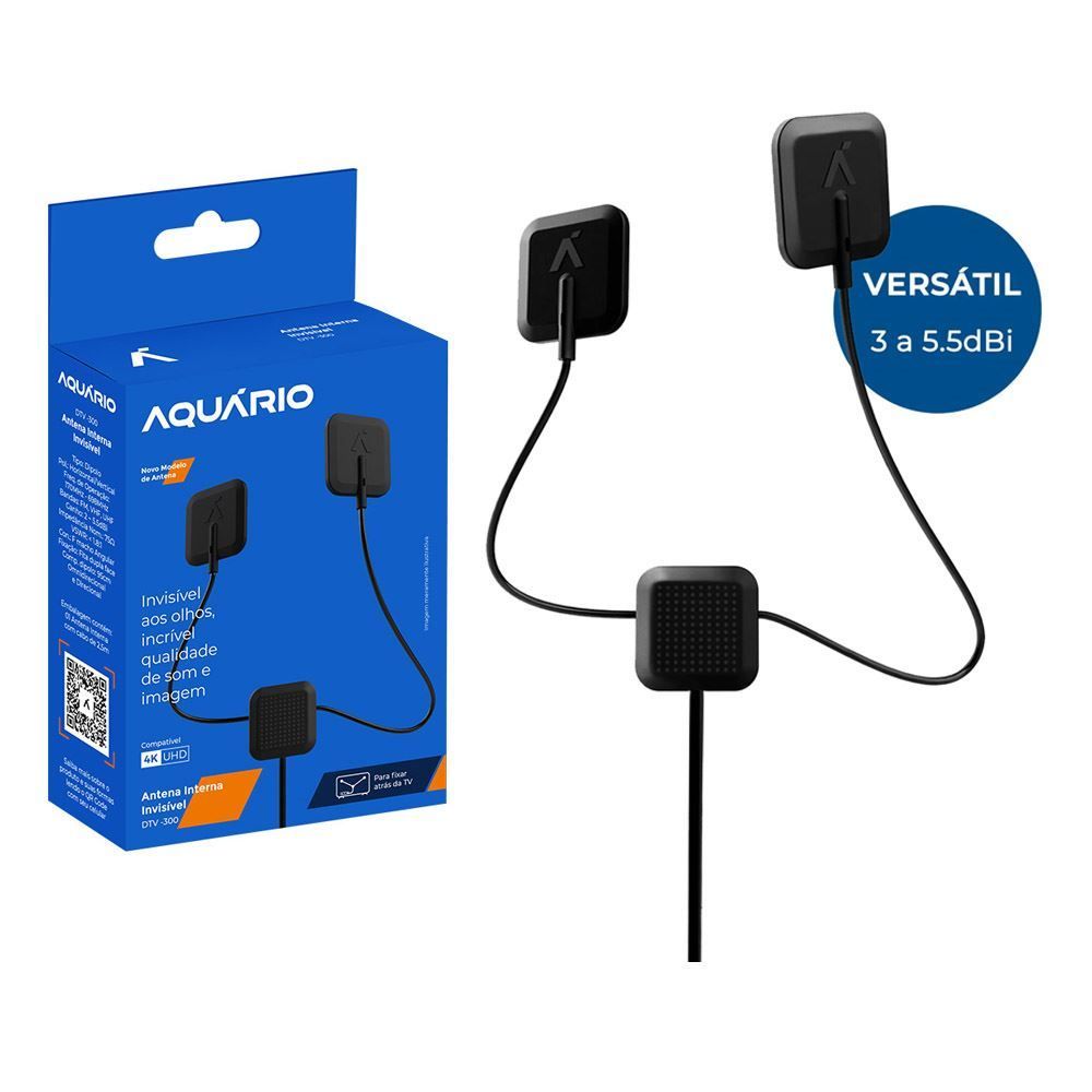 Antena Digital Interna Tipo Y Aquários - Preto