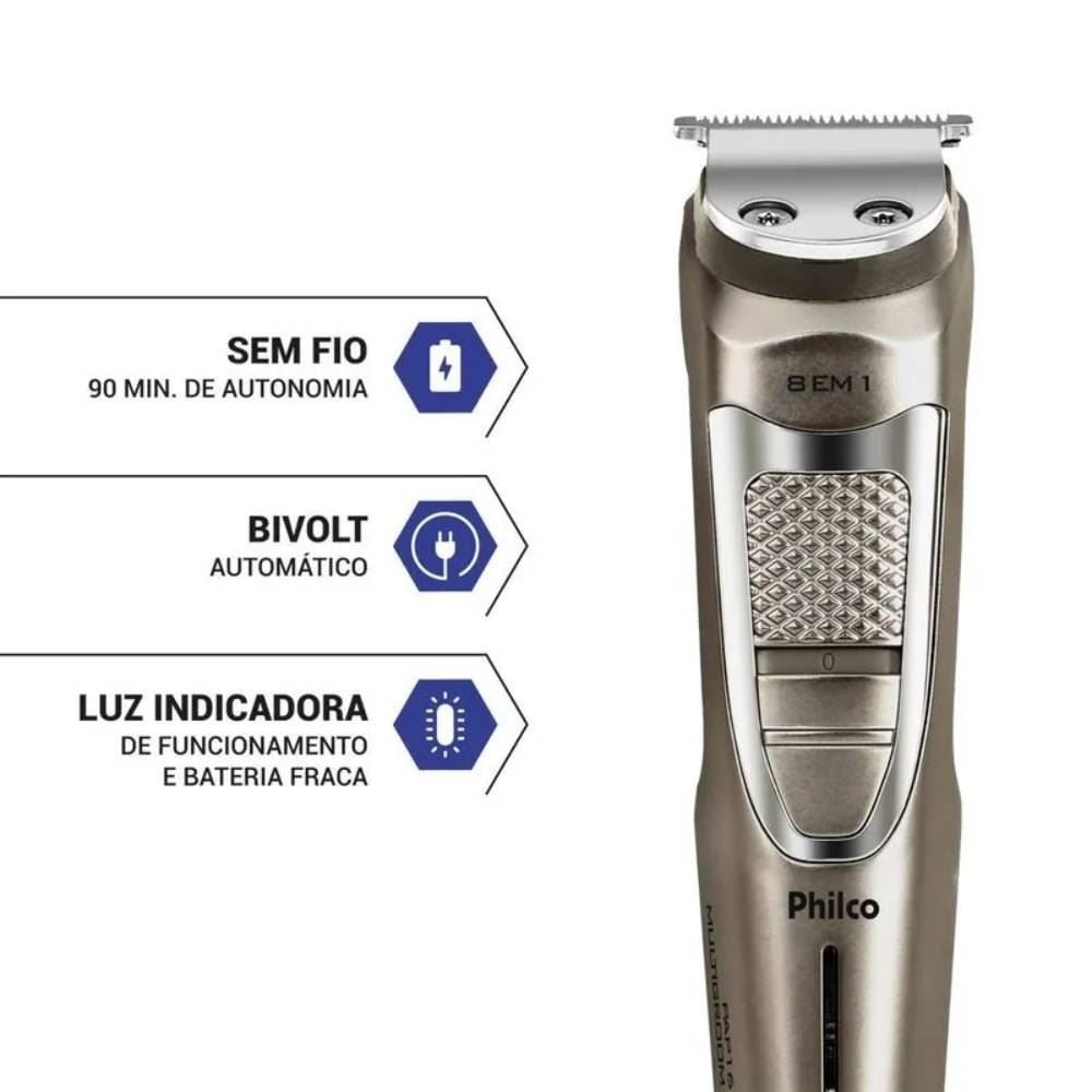 Aparador De Pelos Philco Multigroom 8 Em 1 Pap16 Bivolt