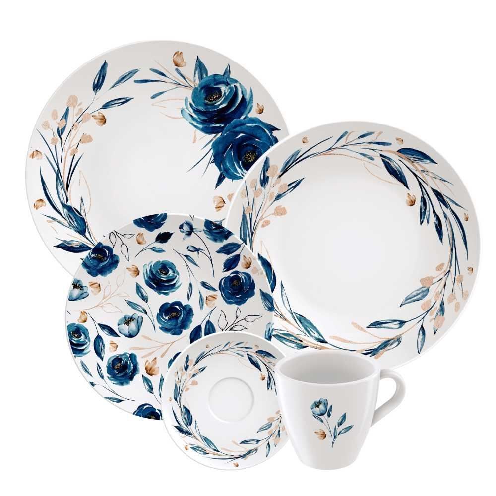 Aparelho De Jantar 20 Peças Porcelana Tramontina - Ana Flor