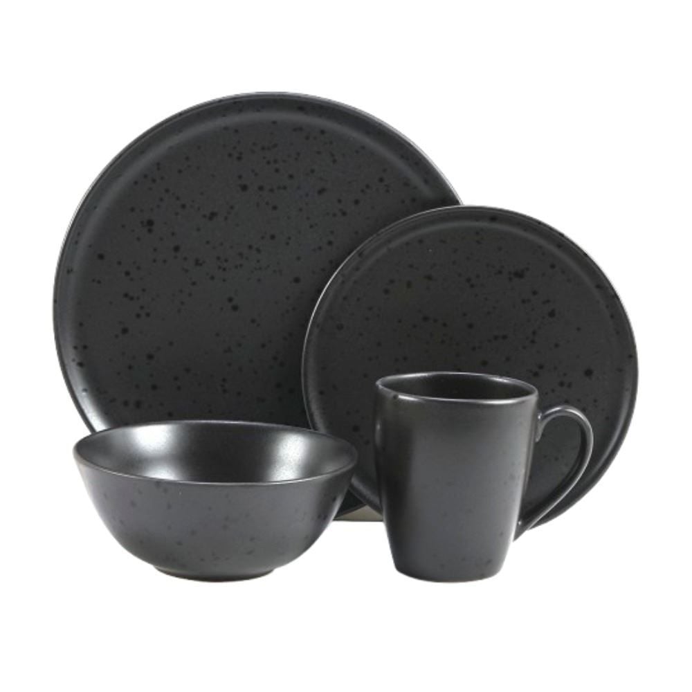 Aparelho De Jantar Cerâmica Naturalle Havan Casa 16 Peças - Preto
