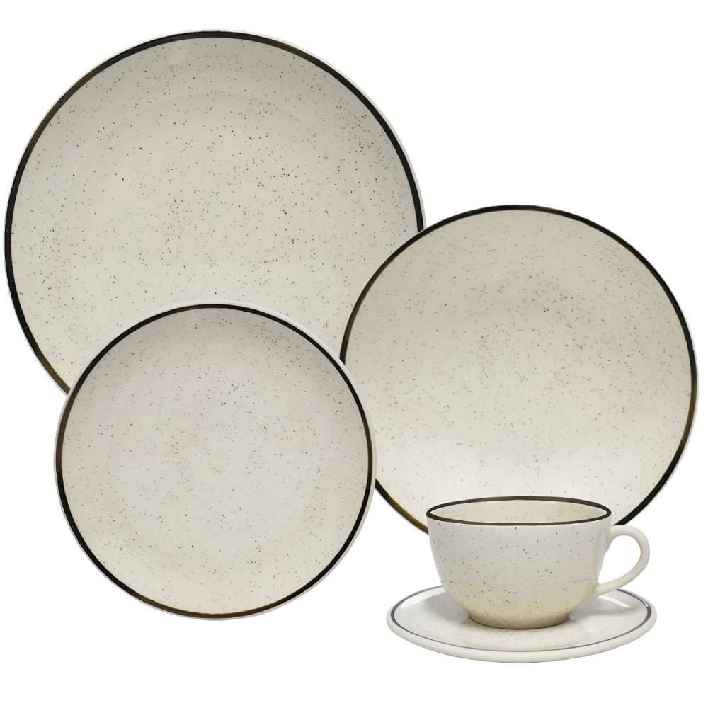 Aparelho De Jantar E Chá Unni Brisa Oxford 20 Peças - Cerâmica