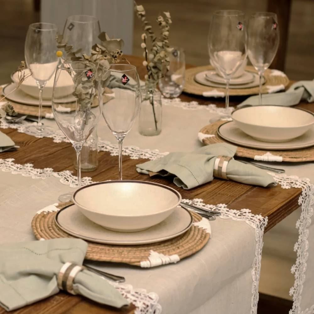 Aparelho De Jantar E Chá Unni Brisa Oxford 20 Peças - Cerâmica