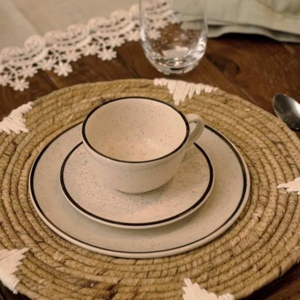 Aparelho De Jantar E Chá Unni Brisa Oxford 20 Peças - Cerâmica