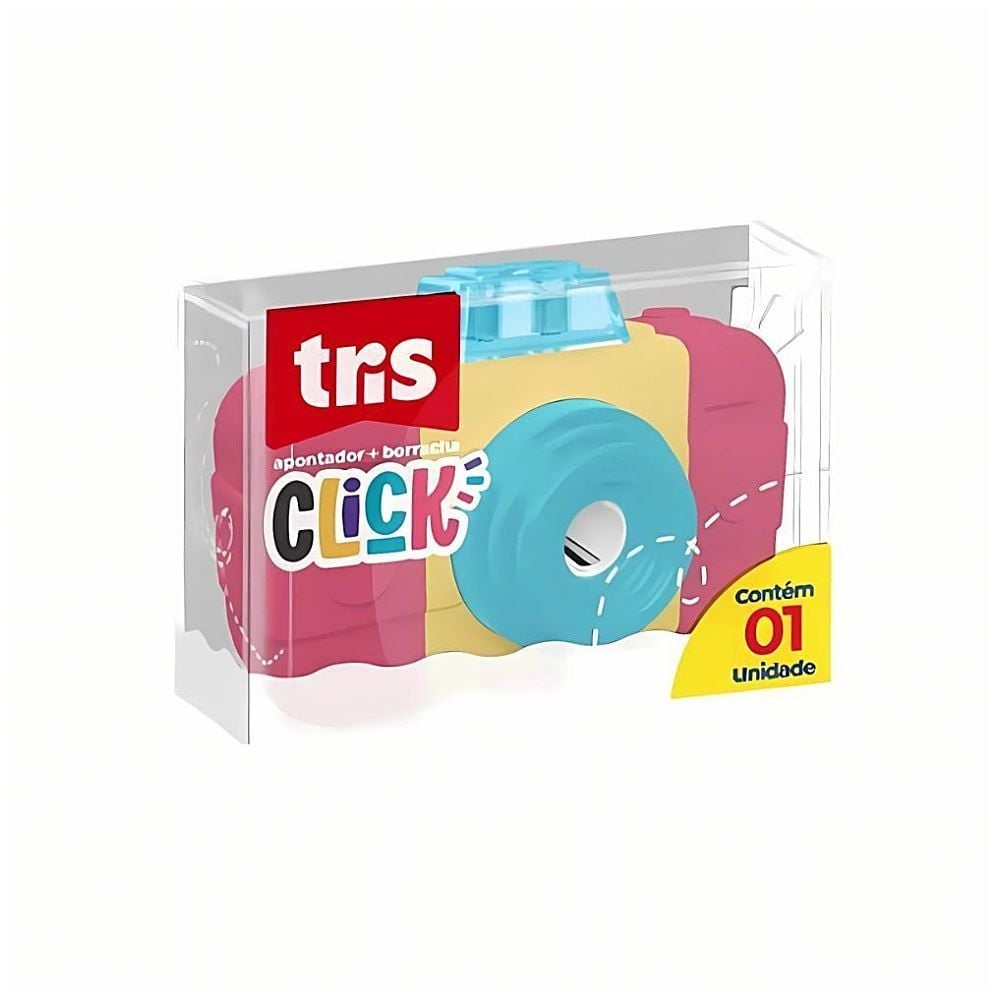 Apontador com Depósito e Borracha Click Tris - 907134