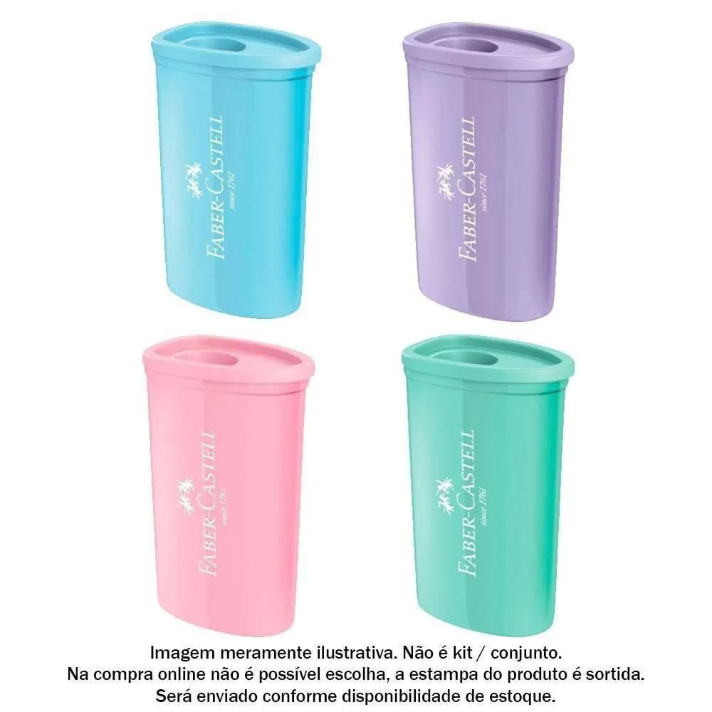 Apontador Com Depósito Triangular Tons Pastel Faber-Castell - Sortido
