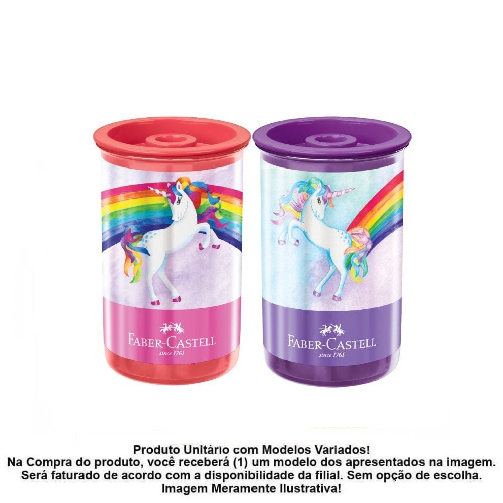 Apontador com Depósito Tubo Unicórnio Faber-Castell - Sortido