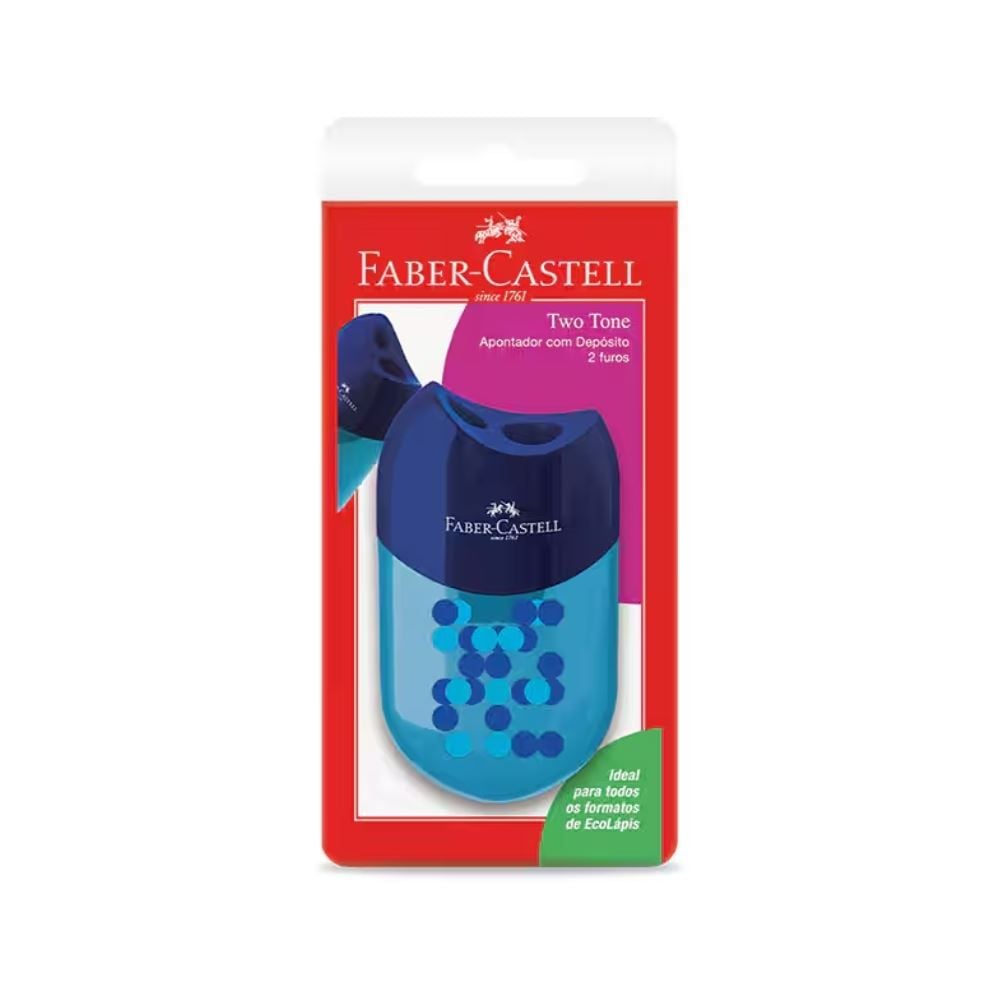 Apontador Duplo com Depósito Two Tone Faber-Castell - Sortido
