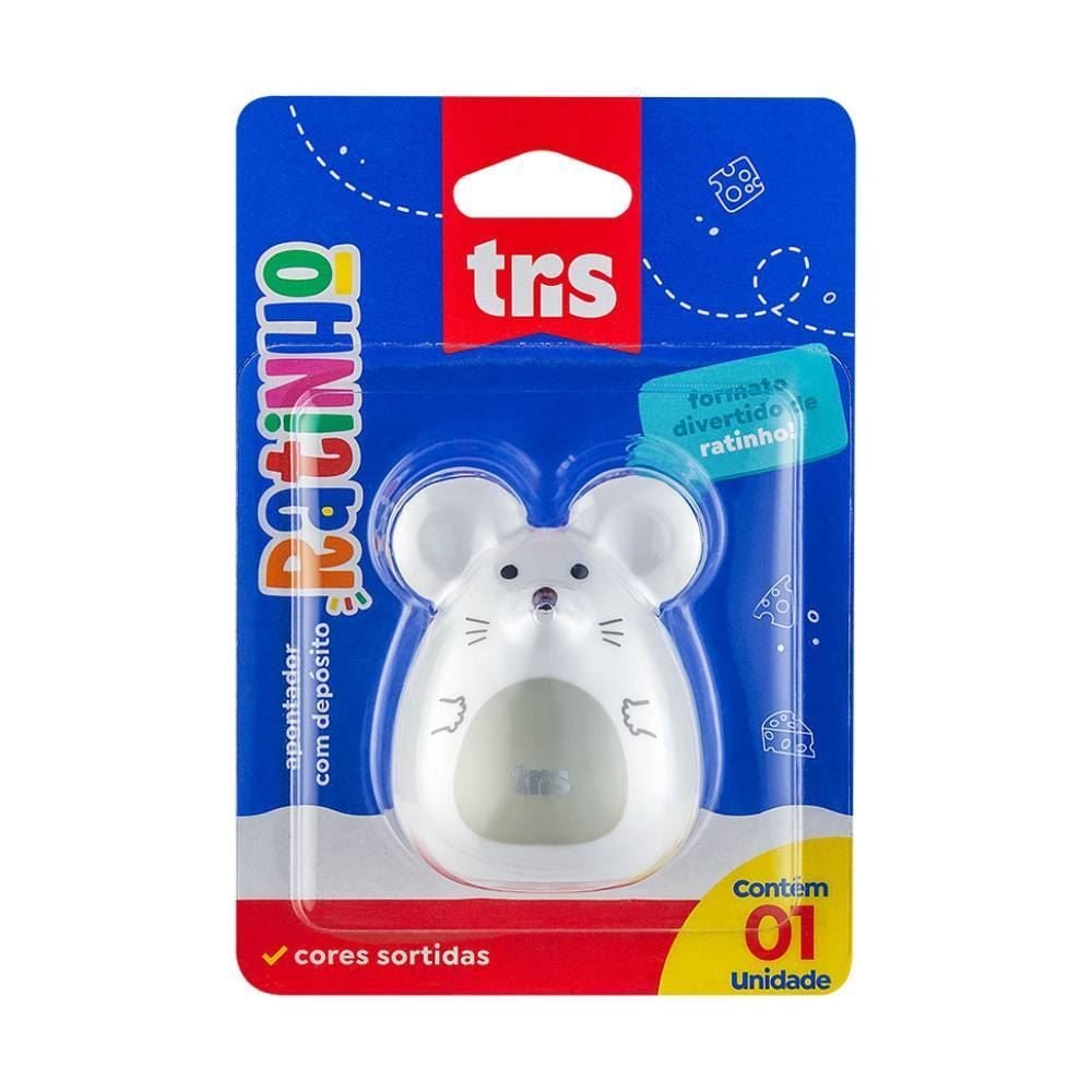 Apontador Ratinho Com Depósito Tris - Sortido
