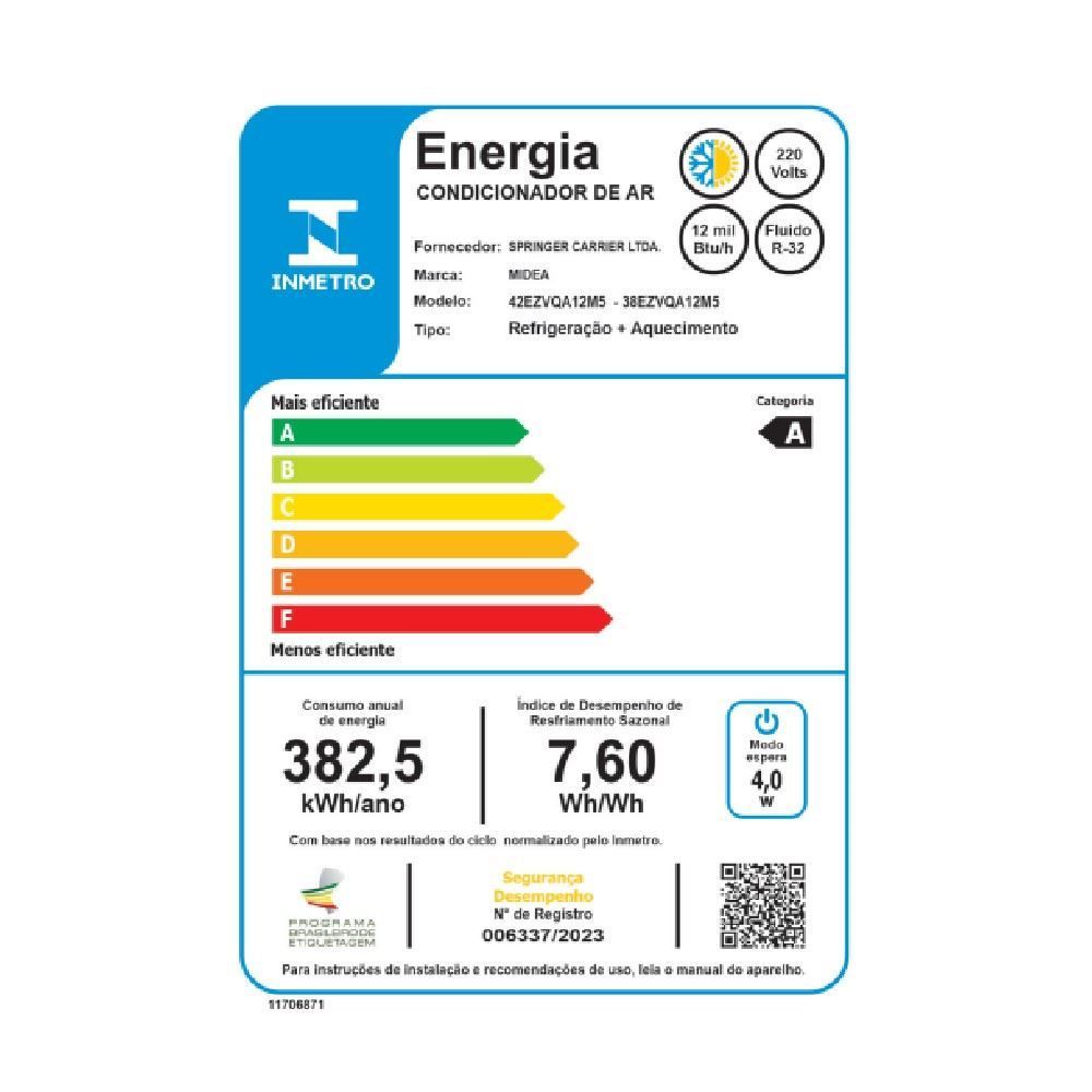 Ar Condicionado Midea 12000 Btus Quente E Frio Inverter Ai Ecomaster - 220V