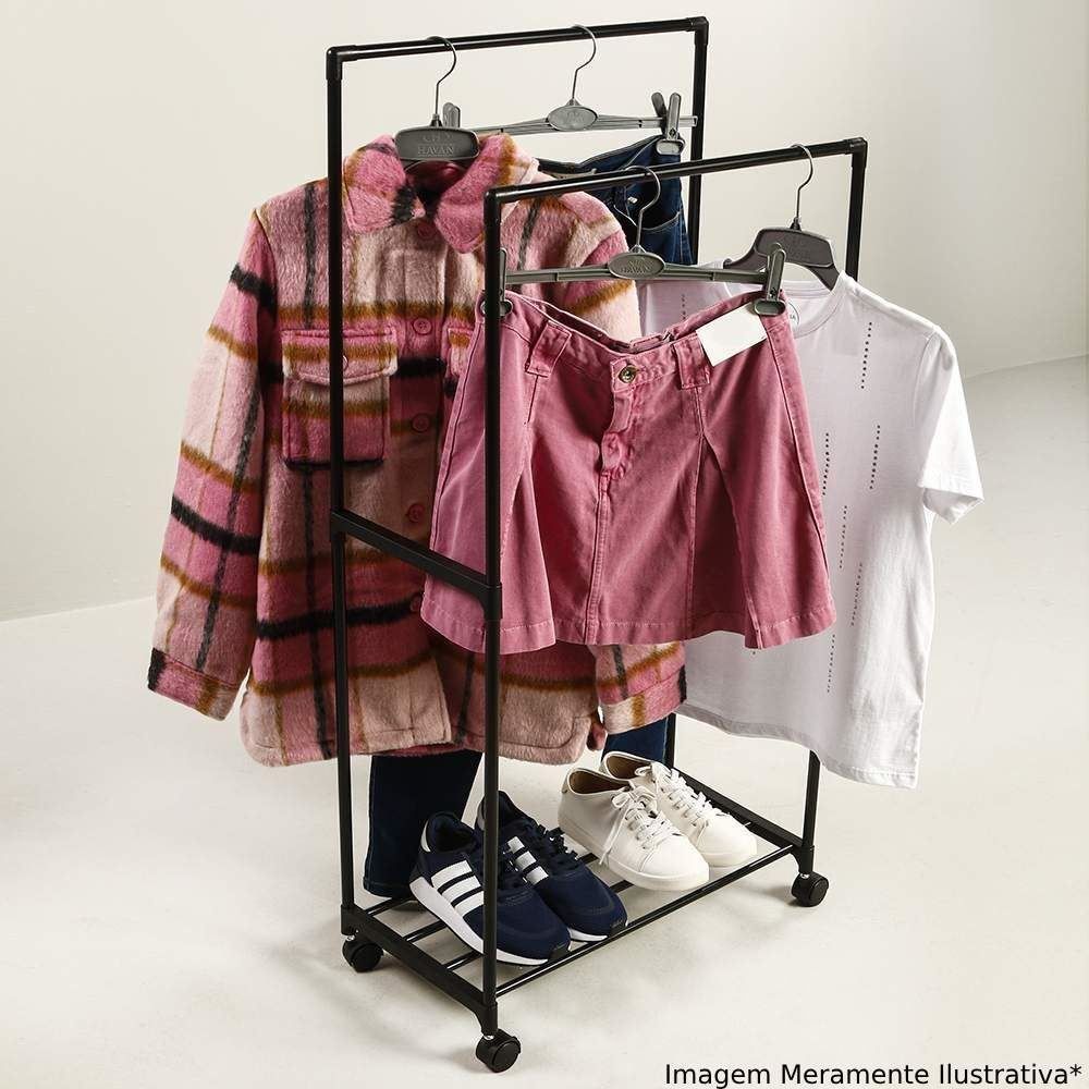 Arara Dupla Clink 116Cm - Preto