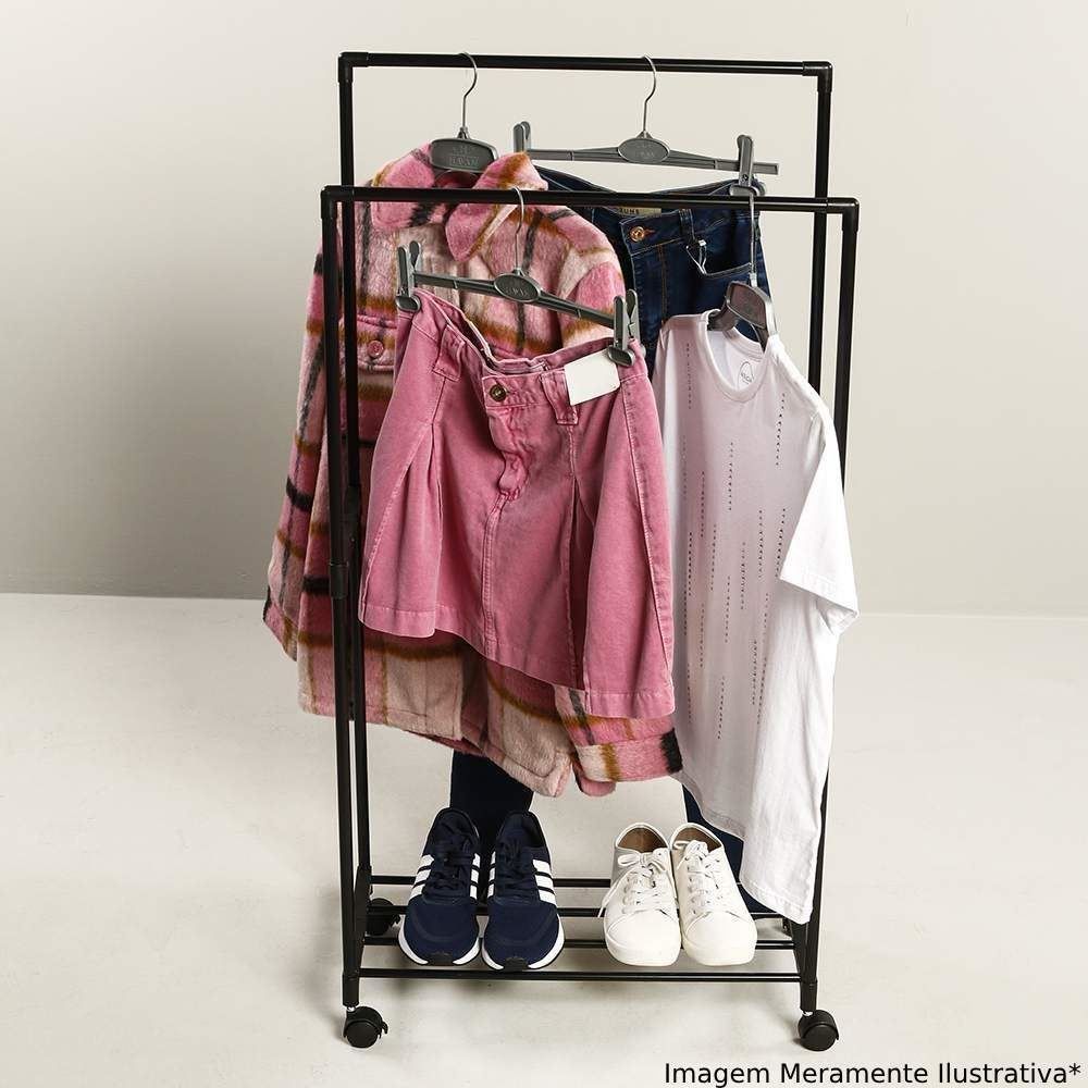 Arara Dupla Clink 116Cm - Preto