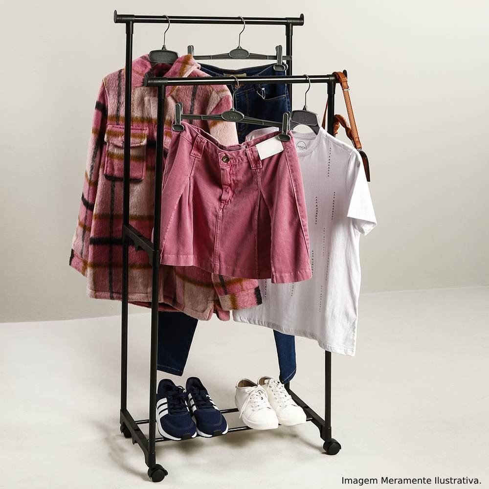 Arara Dupla Clink 130Cm - Preto