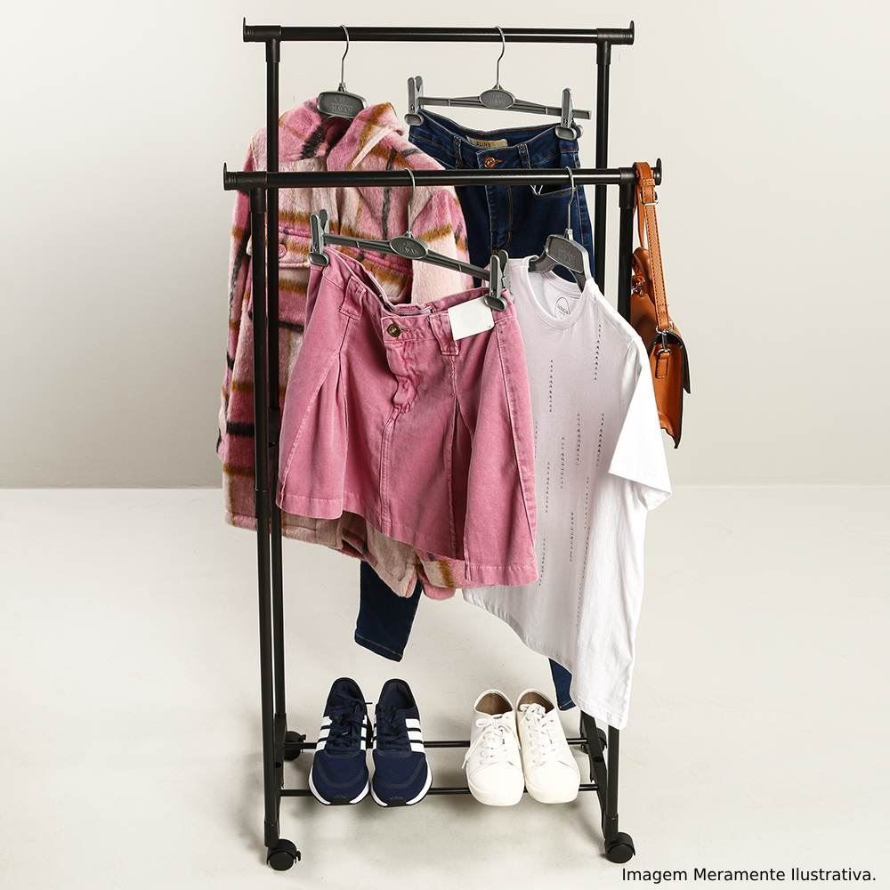 Arara Dupla Clink 130Cm - Preto