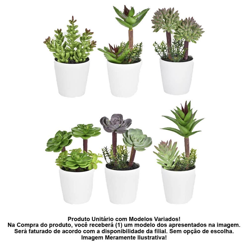 Arranjo Decorativo Grillo Suculenta 18Cm - Branco