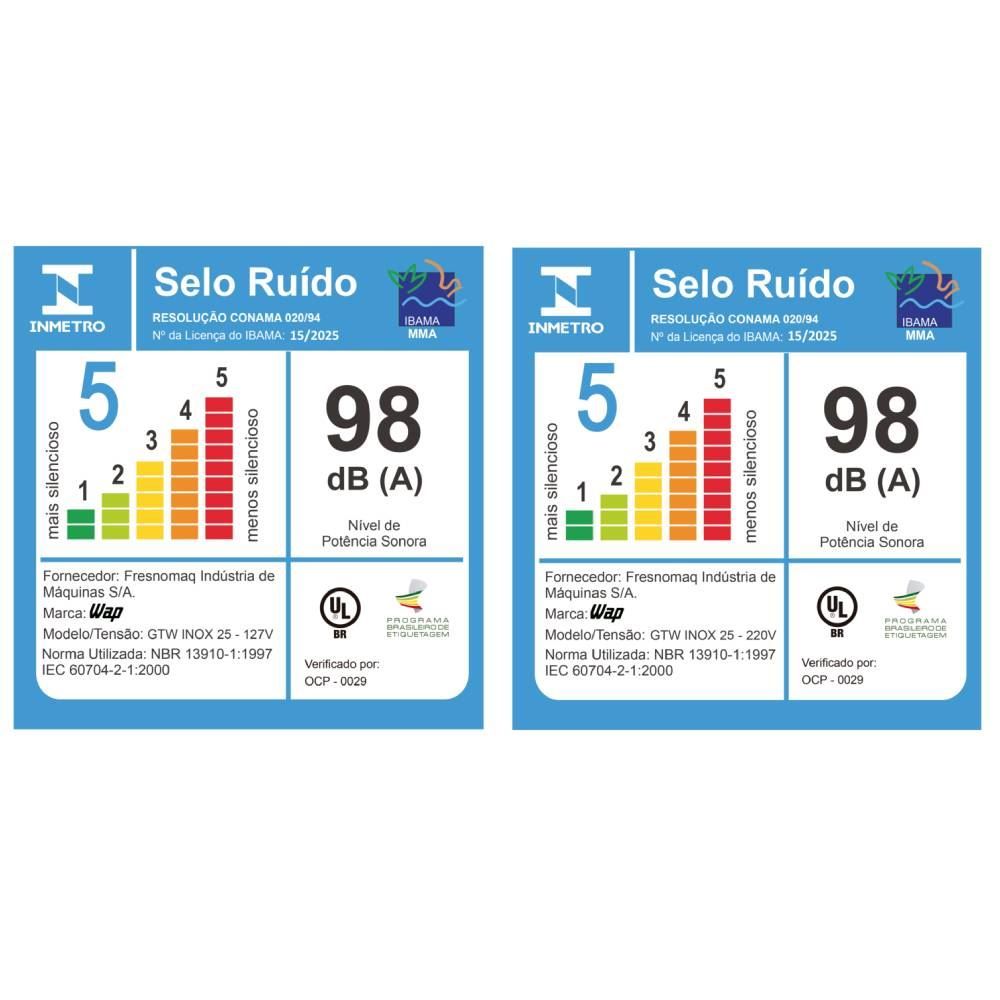 Aspirador de Pó e Água WAP 25 Litros Inox GTW25 2000W