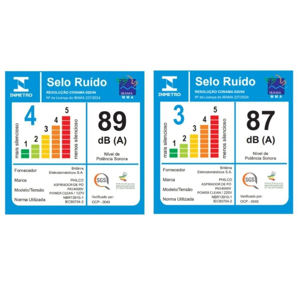 Aspirador de Pó Power Clean PAS4000V Philco