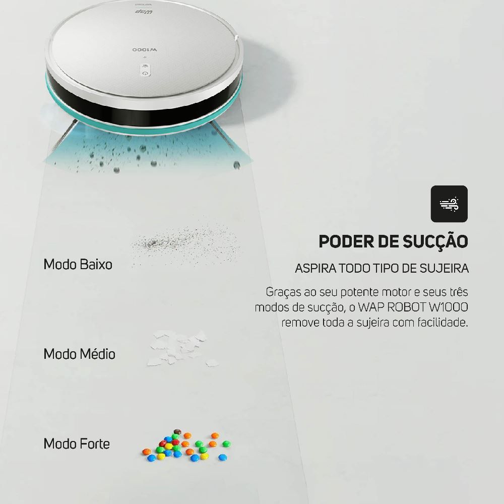 Aspirador de Pó Robô Wap com Mapeamento Robot W1000 - Bivolt