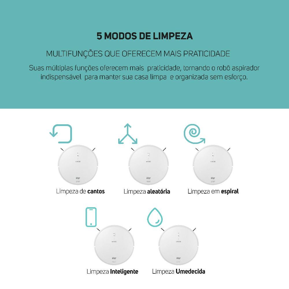 Aspirador de Pó Robô Wap com Mapeamento Robot W1000 - Bivolt