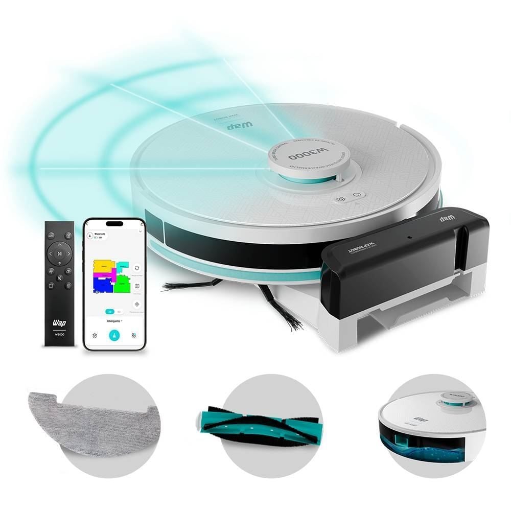 Aspirador De Pó Robô Wap Com Mapeamento Robot W3000 - Bivolt