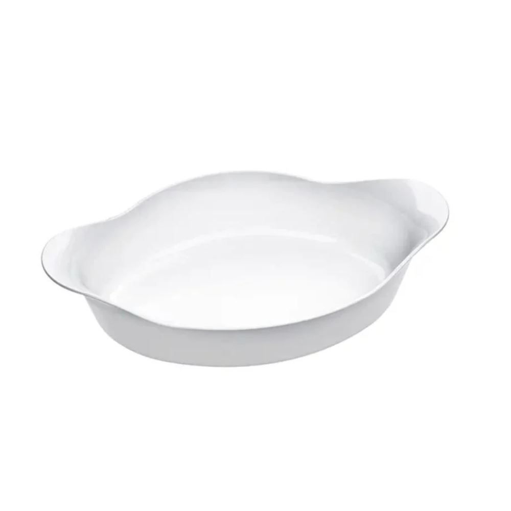 Assadeira Oval Opaline Marinex 1 Litro - Branco