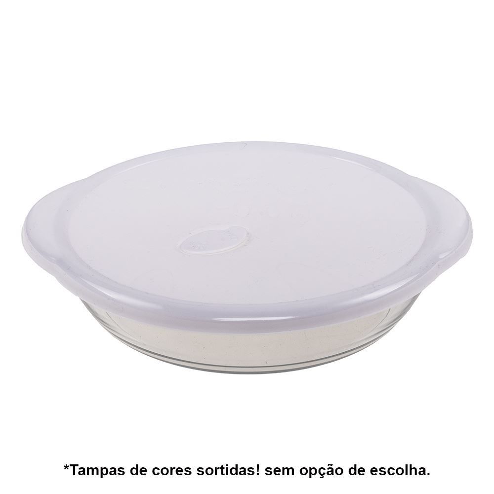 Assadeira Redonda Nadir Com Tampa Sempre 2,4 Litros - Vidro
