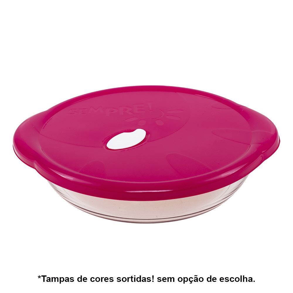 Assadeira Redonda Nadir Com Tampa Sempre 2,4 Litros - Vidro