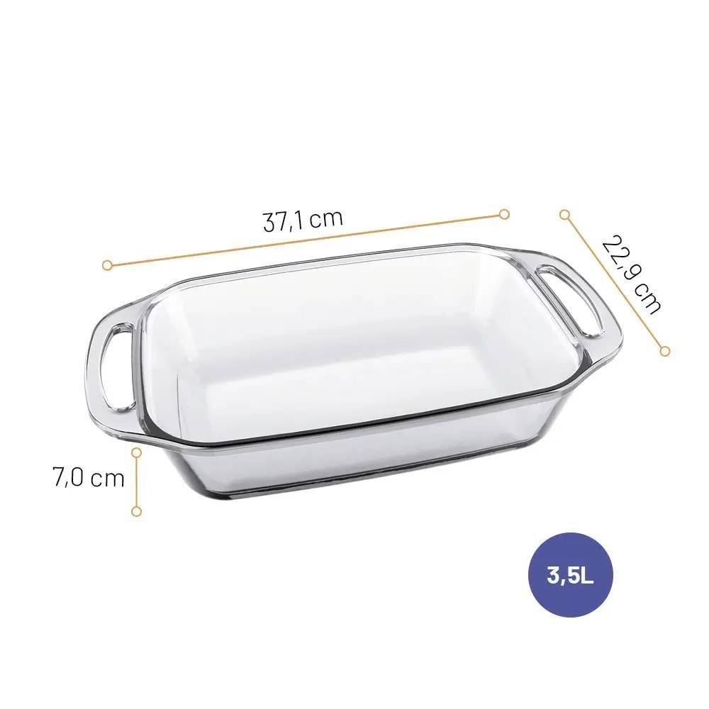 Assadeira Retangular Marinex Seletta 3,5 Litros - Vidro