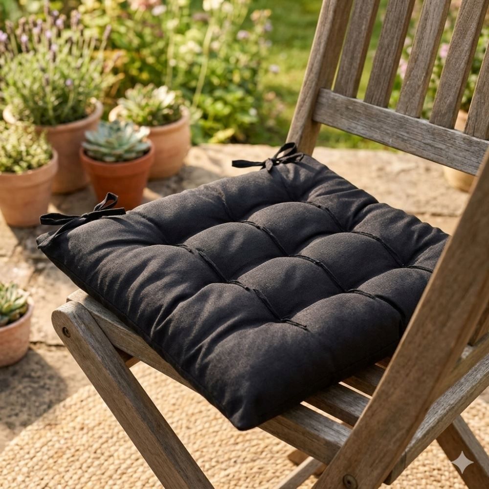 Assento Futton 40X40 cm Liso Oxford Havan Casa - Preto