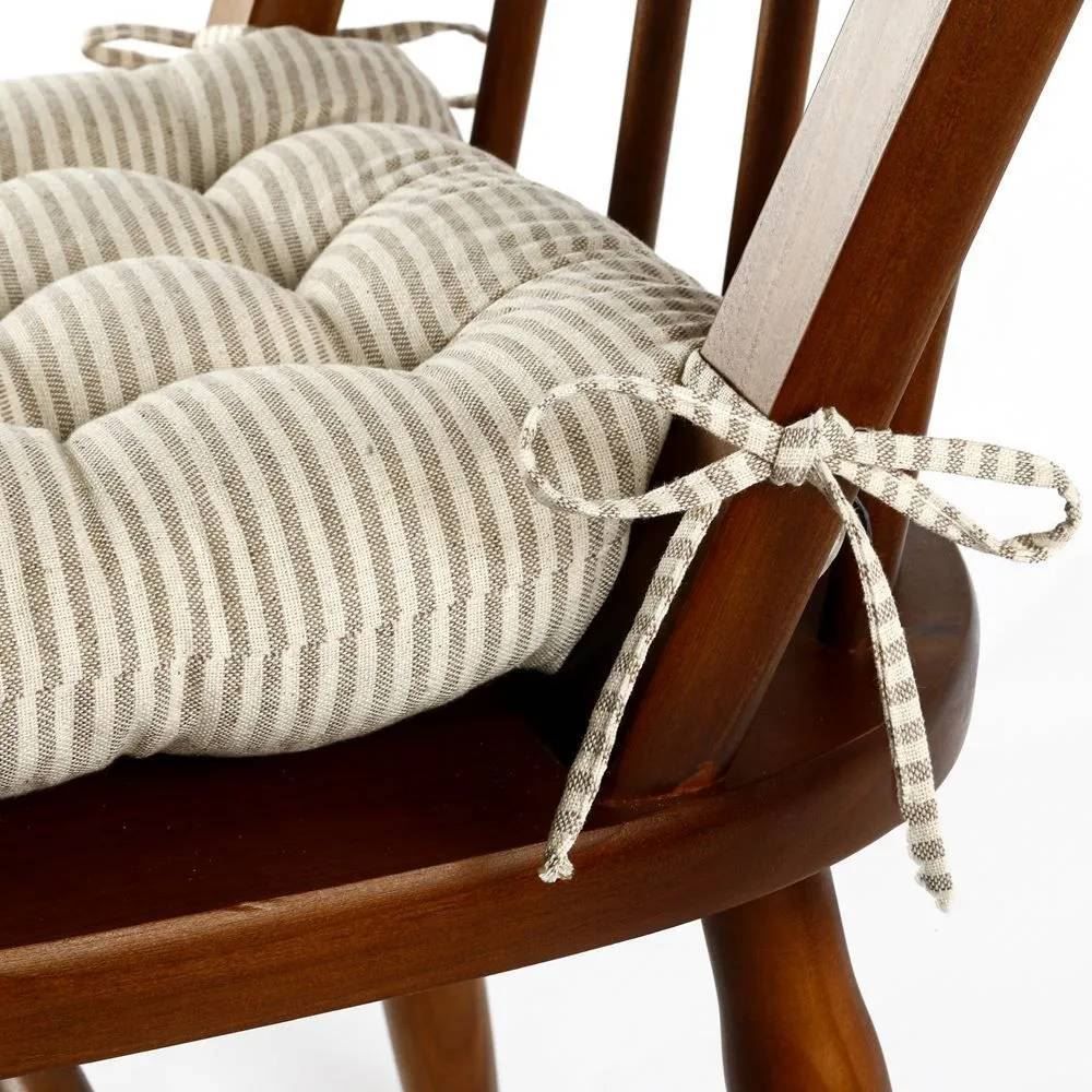 Assento Futton 40X40cm Havan Casa - Listras Taupe