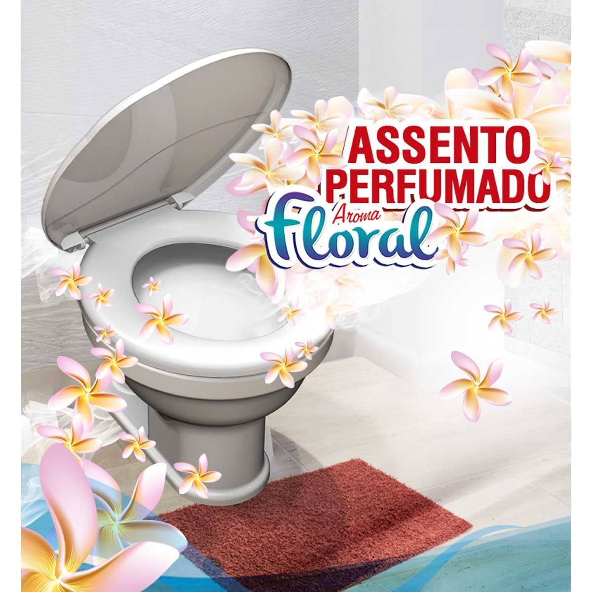 Assento Sanitário Almofadado Floral Bellart Durin - Branco
