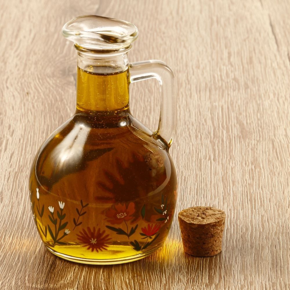 Azeiteiro De Vidro Com Tampa Rolha Flora Rosa Lyor - 190ml