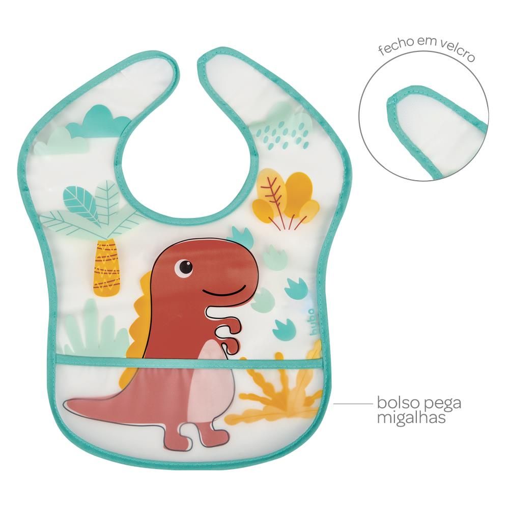 Babador Com Bolso - Dinossauro