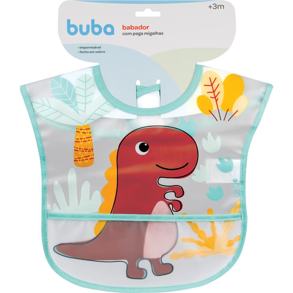 Babador Com Bolso - Dinossauro