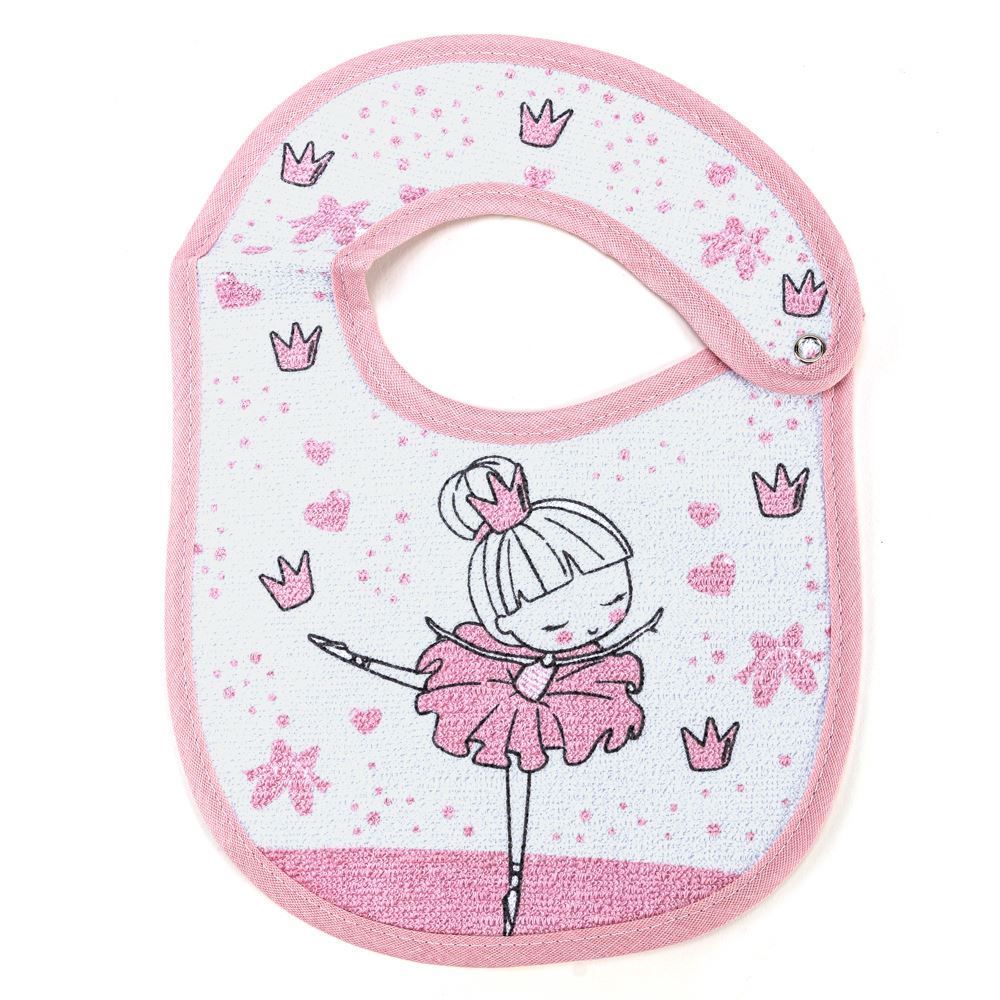 Babador Infantil Estampado Com Forro Havan Baby - Bailarina Rosa