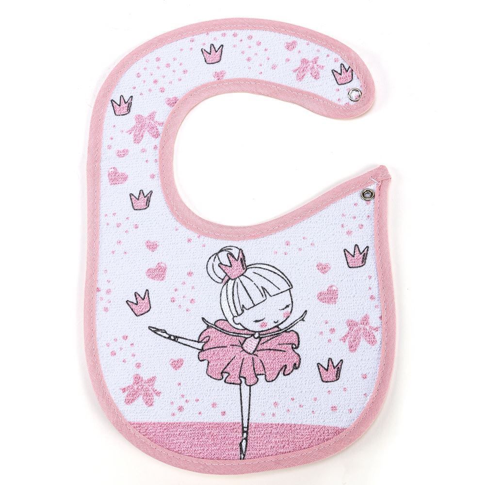 Babador Infantil Estampado Com Forro Havan Baby - Bailarina Rosa