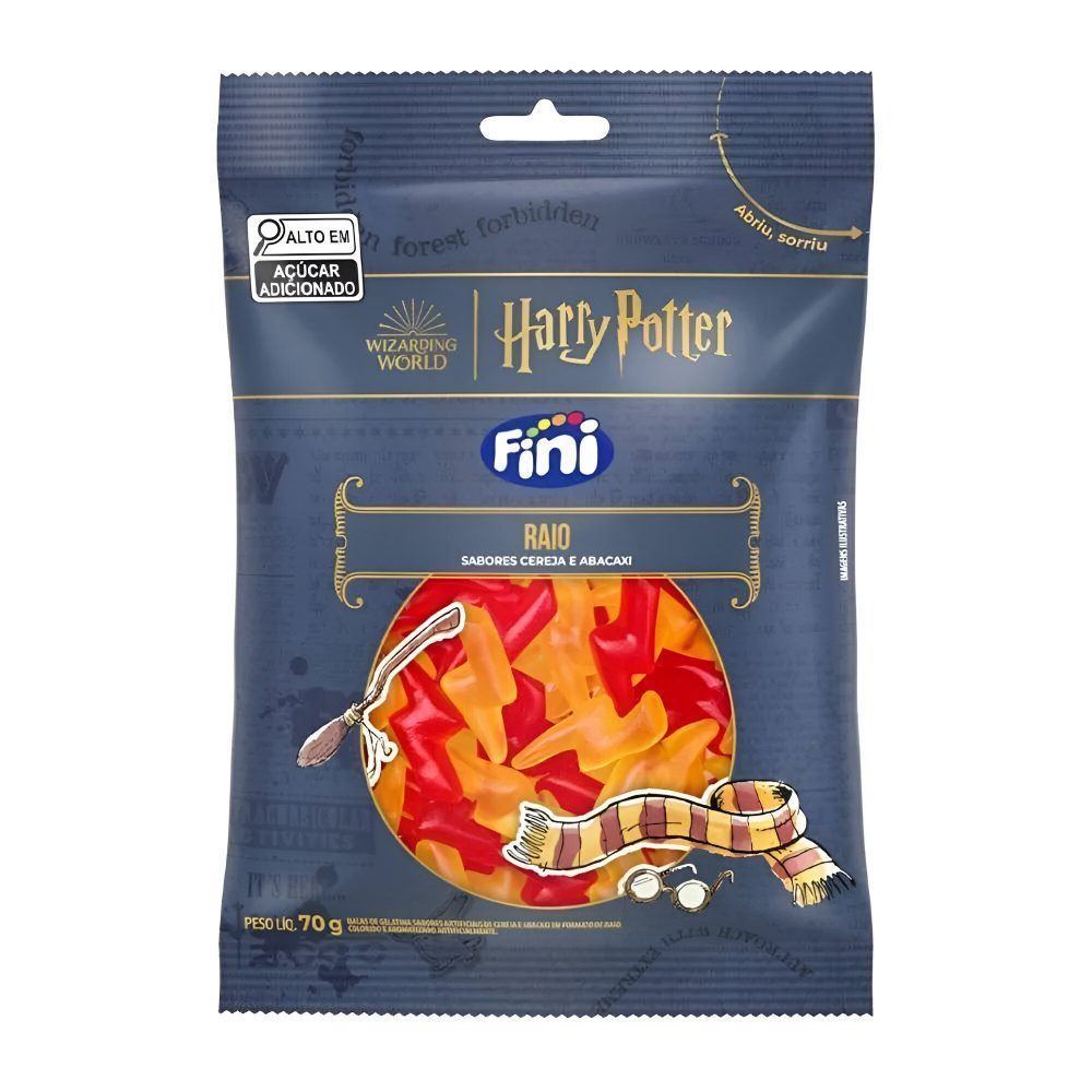 Bala De Gelatina Harry Potter Raio Fini - 70g