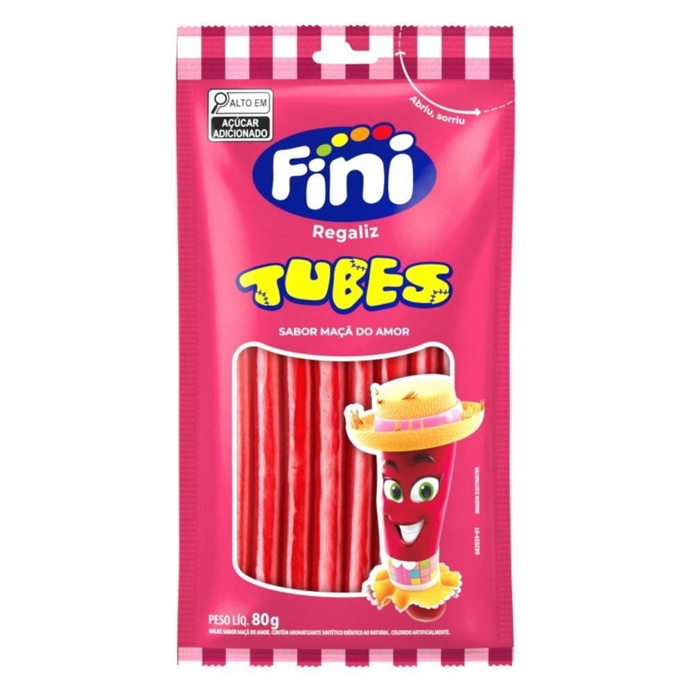 Bala Tubes Maçã do Amor Fini - 80g