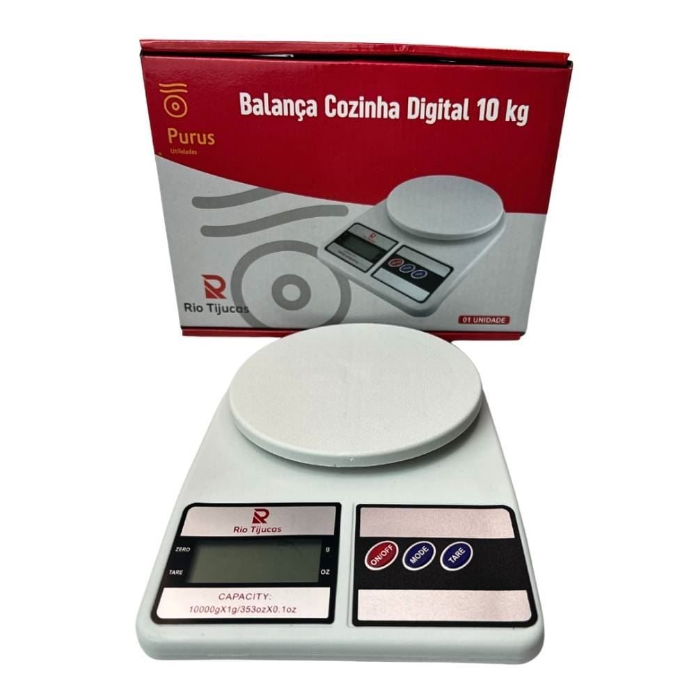 Balança De Cozinha Digital Suporta Até 10Kg Rio Tijucas - Branca