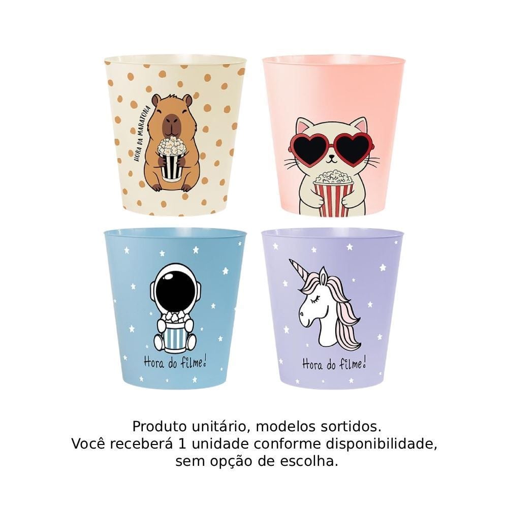 Balde de Pipoca Temas 3 Litros Vaeso - Teens Sortido