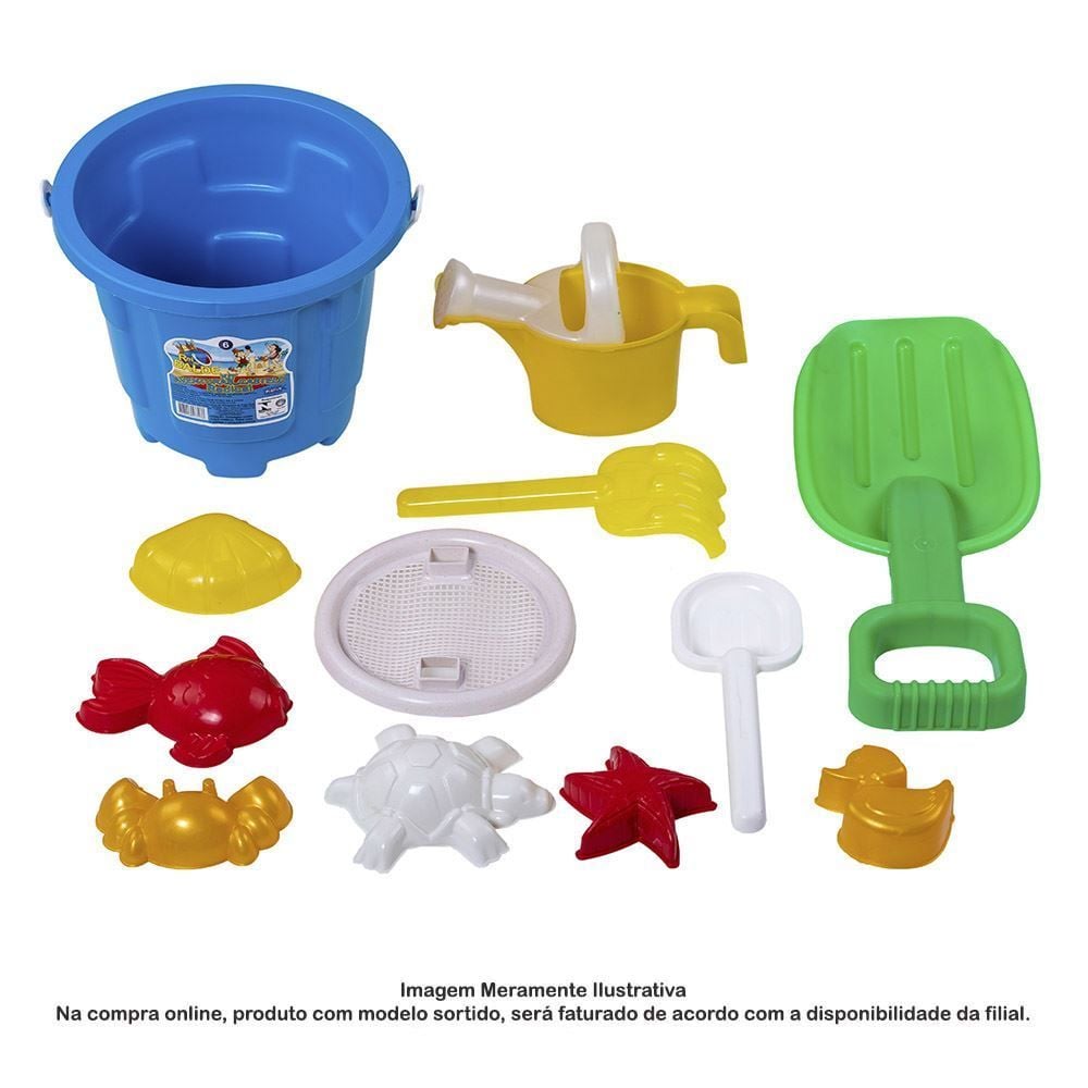 Balde De Praia Kit 12 Peças Fibracx - N°6