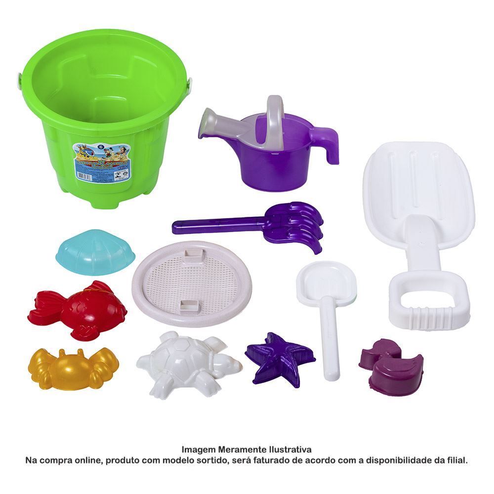 Balde De Praia Kit 12 Peças Fibracx - N°6